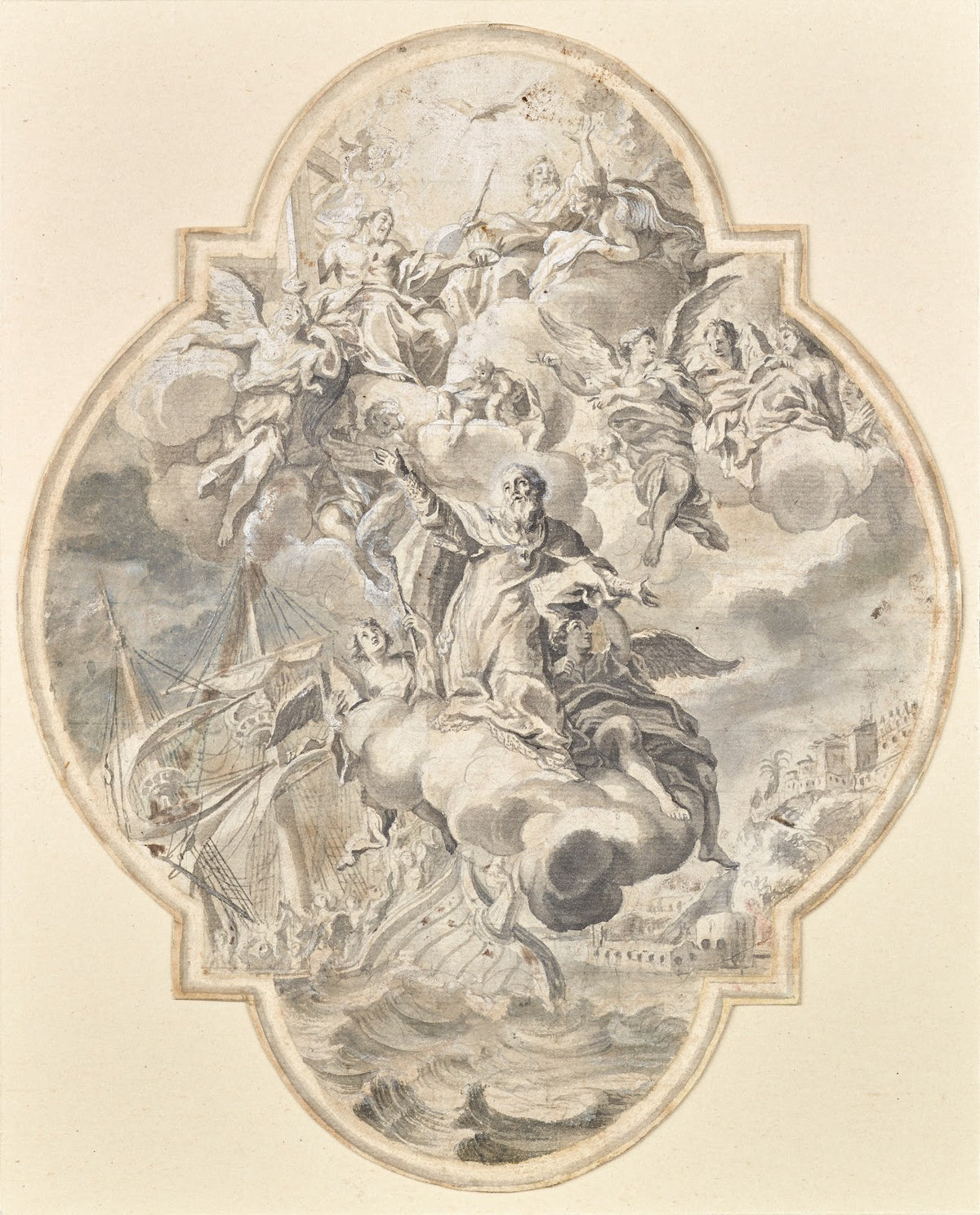 Apotheose des hl Nikolaus Plafond Entwurf 1770
