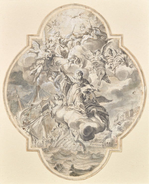 Apotheose des hl Nikolaus Plafond Entwurf 1770