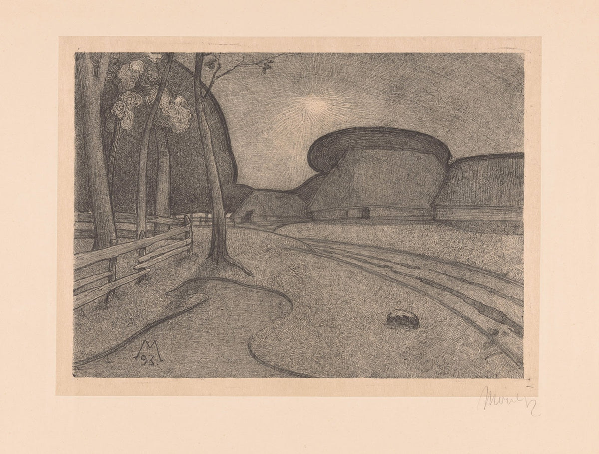 Landschap met boerderij Avond 1893
