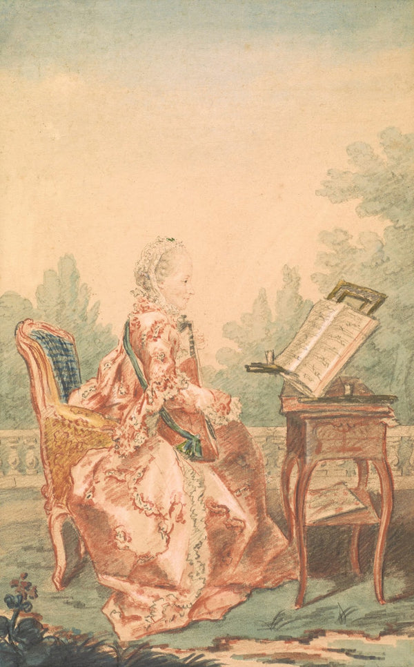 Portrait of a Woman Playing a Lute 1770s
