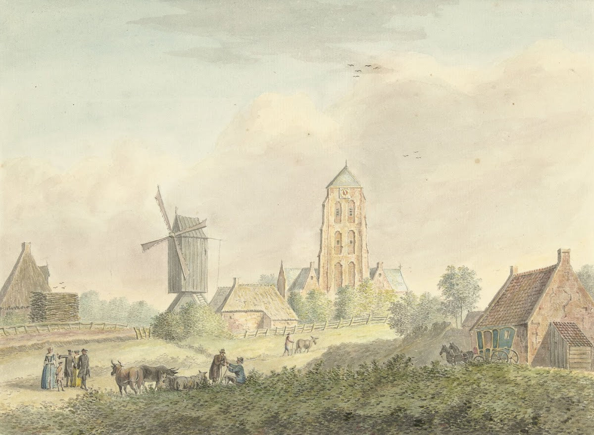 Kerk van het dorp Westkapelle in Zeeland 1757   1822