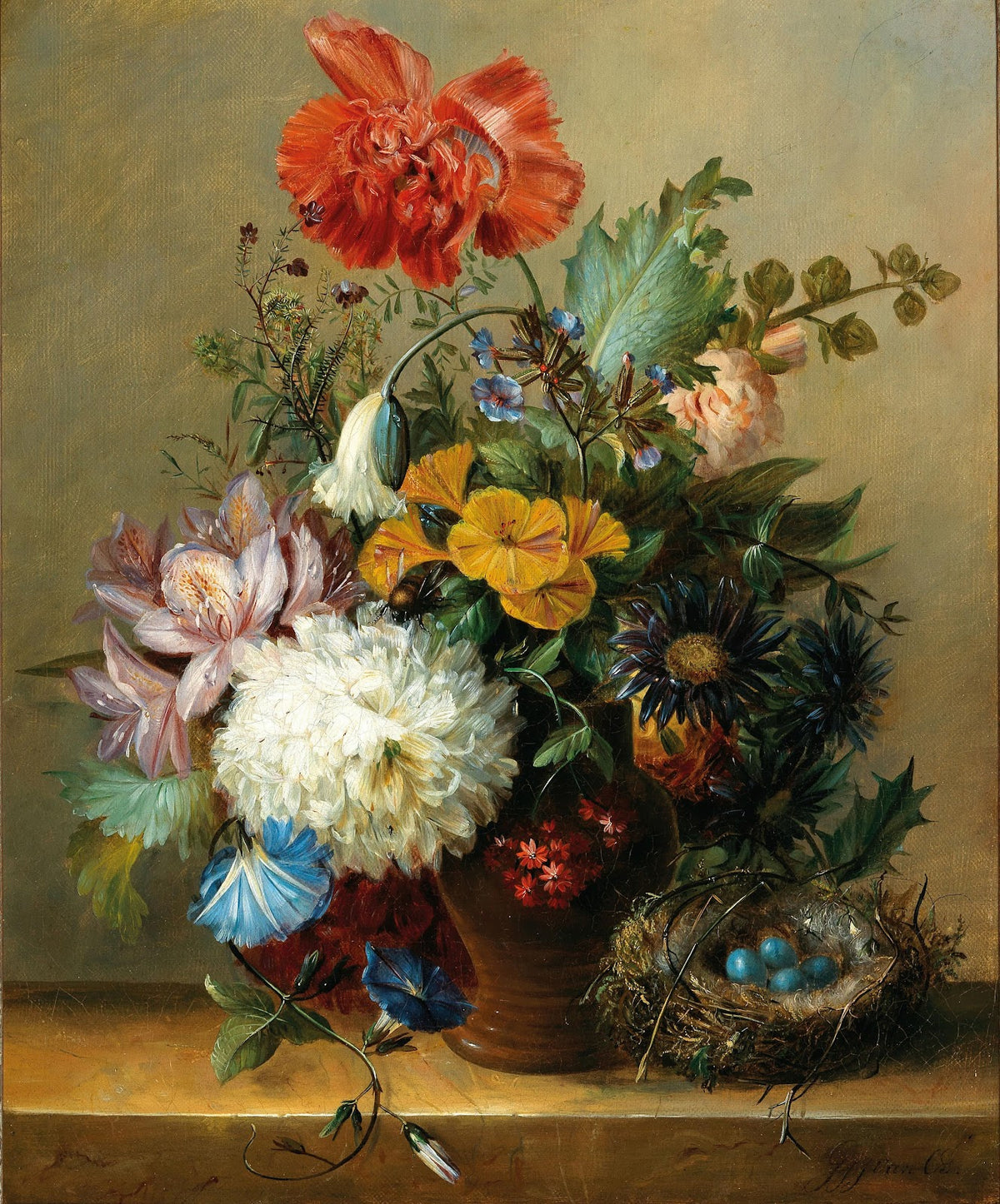 Still Life with Flowers and a Birds Nest