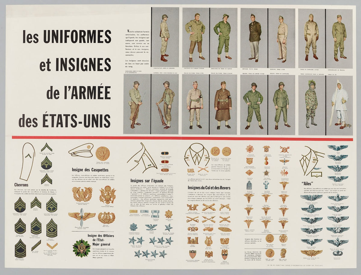 Les Uniformes Et Insignes De Larmee Des Etats Unis 1942 1944