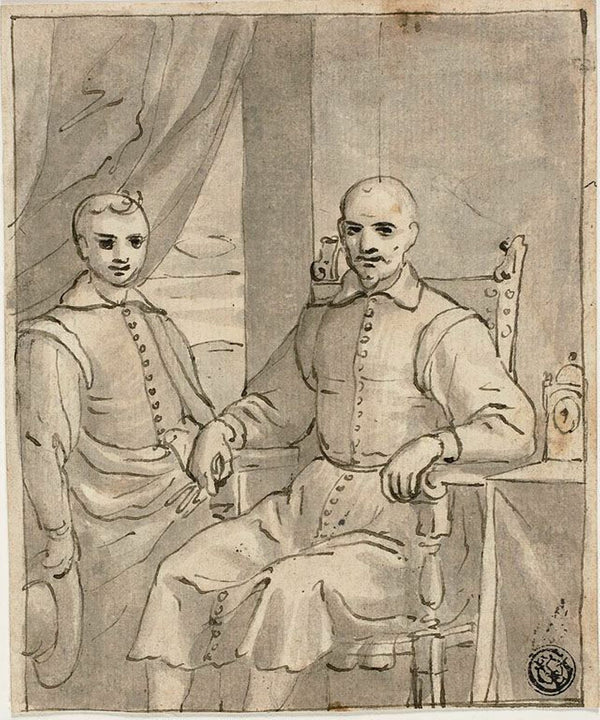 Portrait of a Seated Ecclesiastic and a Standing Boy c 1610