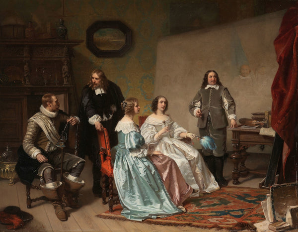 The Princess of Orange Visiting the Work shop of Bartholomeus van der Helst c 18