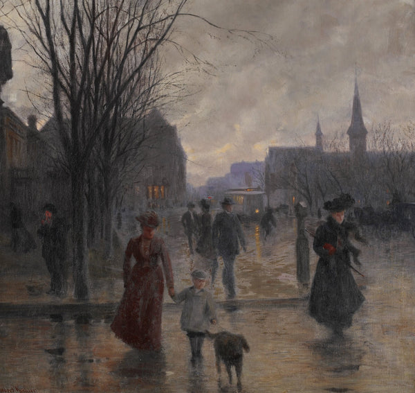 Rainy Evening on Hennepin Avenue c 1902