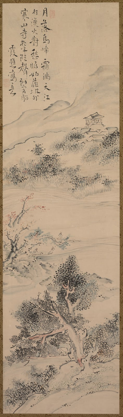 Illustration of Zhang Qis Poem on the Cold Mountain Temple mid  to late 1700s
