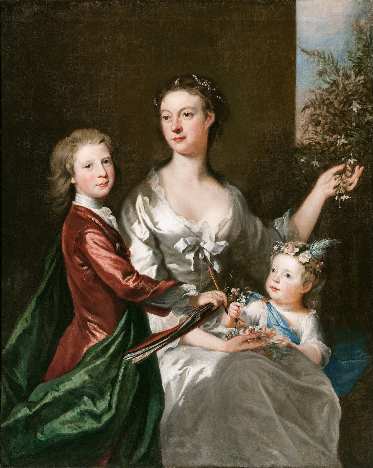 The artists wife Susanna son Anthony and daughter Susanna circa 1728