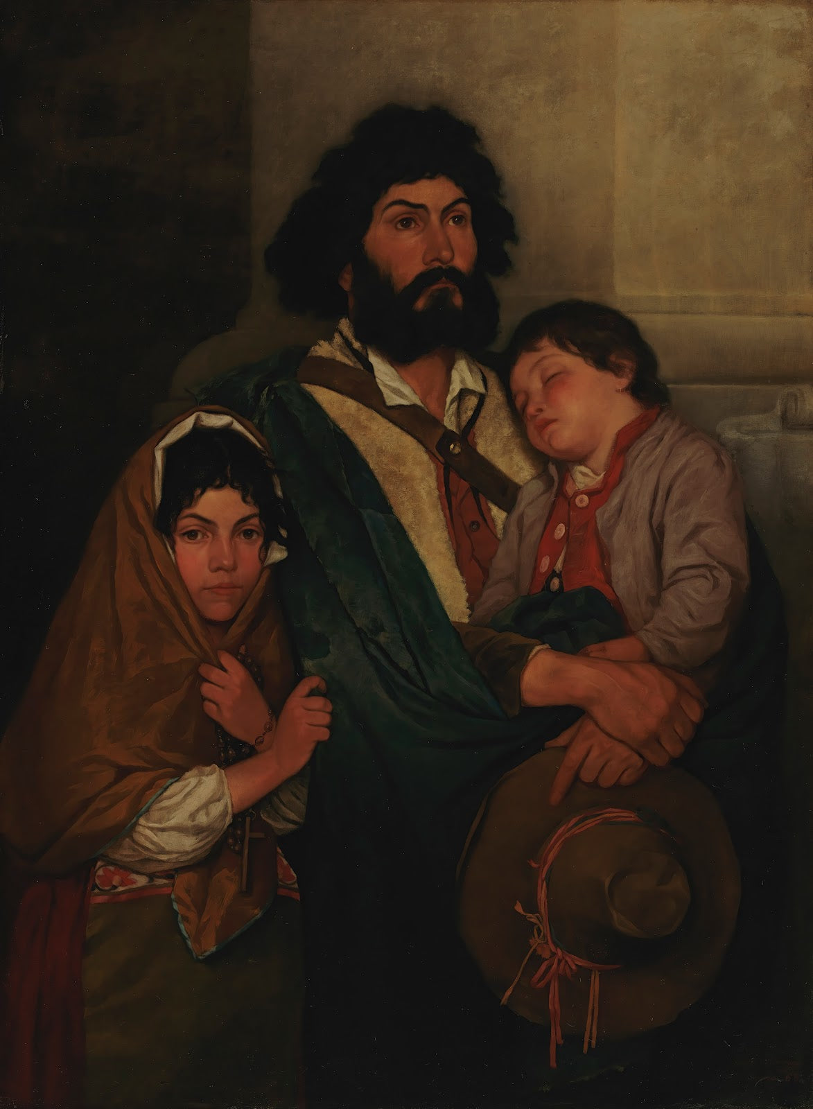 A Father With His Two Childen From Subiaco 1868