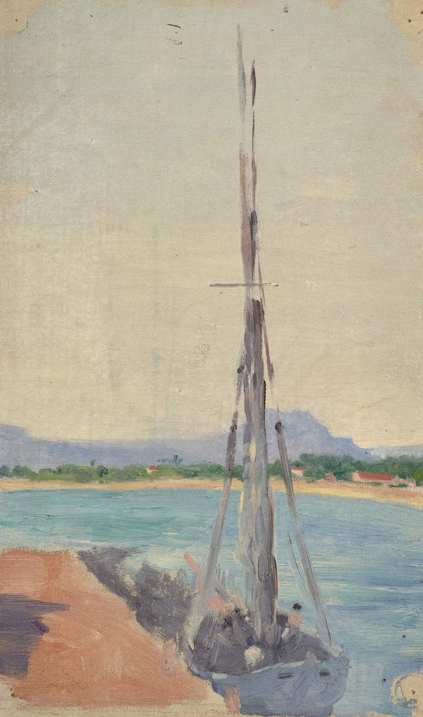Voilier amarré proche de la côte