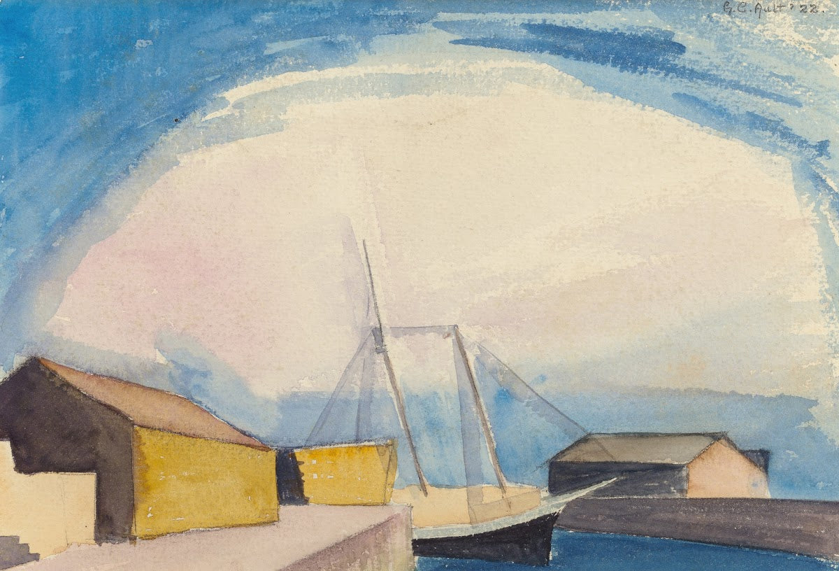Sailboat Lumber Schooner and Wharves 1922