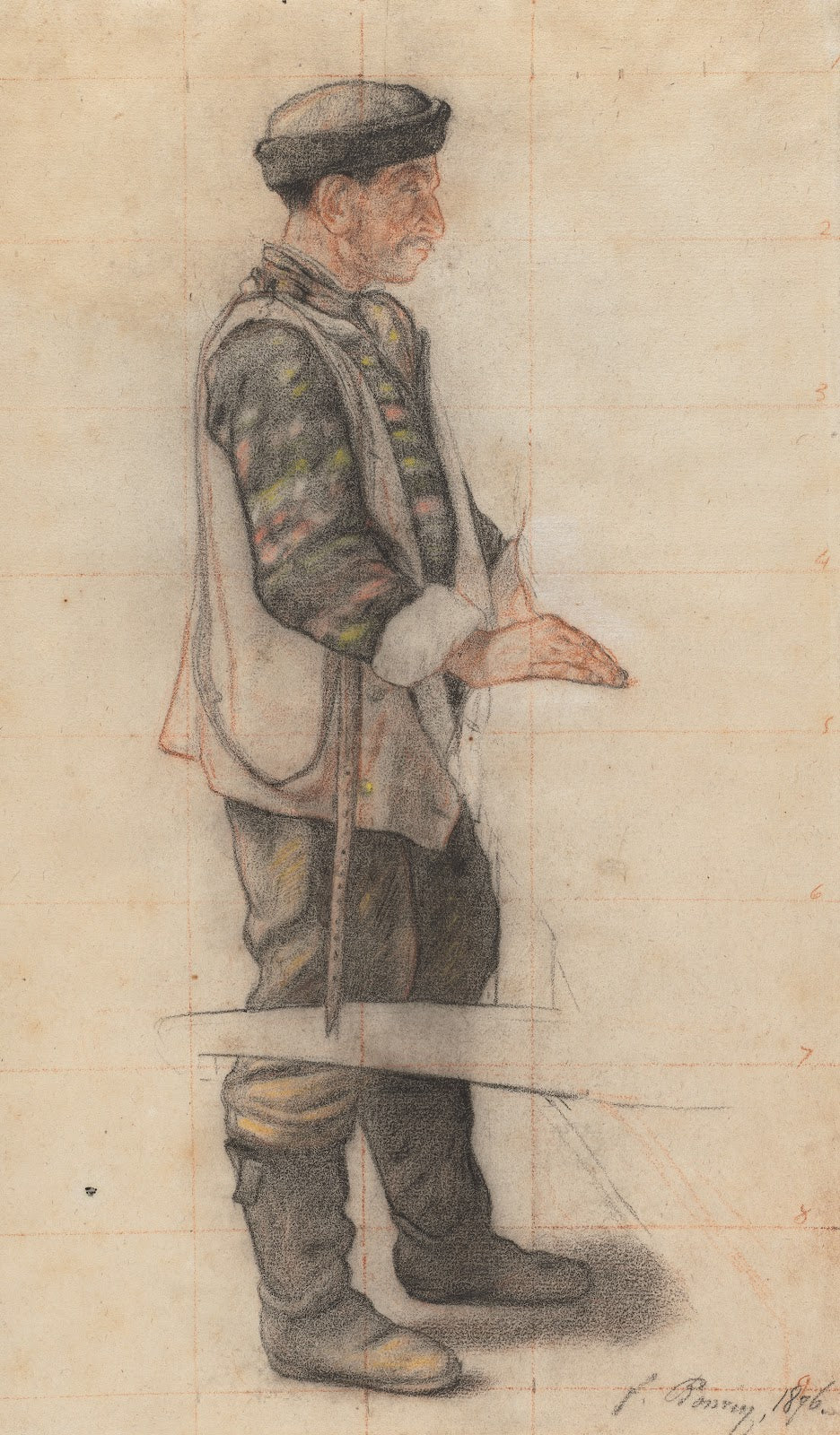 The Stretcher Bearer Study for Le Couvreur tombé 1876