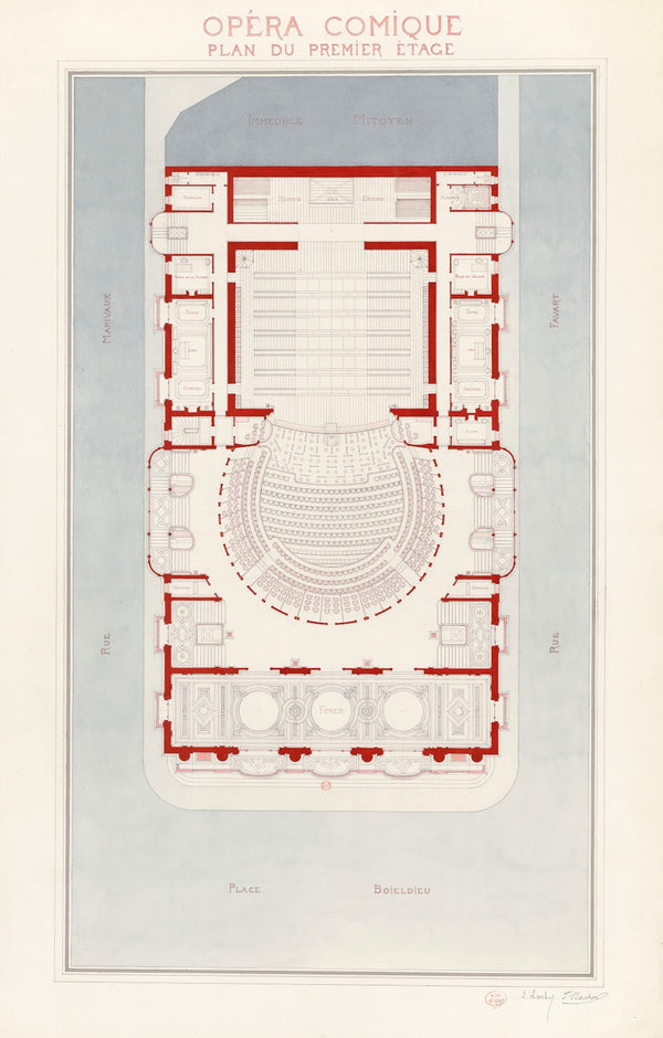 Opéra Comique  Plan du premier étage 1893