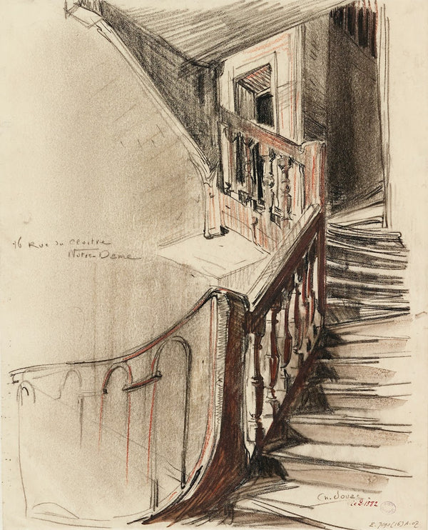 Escalier intérieur 16 rue du Cloître Notre Dame