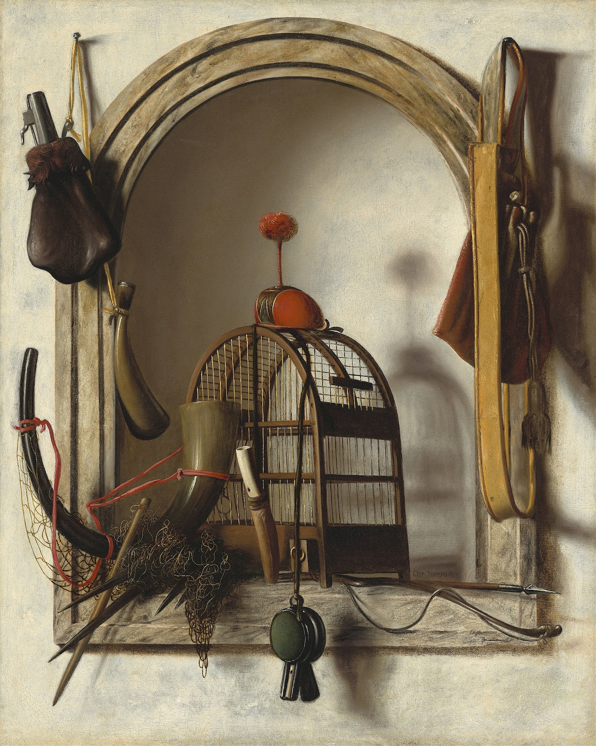 Niche with Falconry Gear probably 1660s