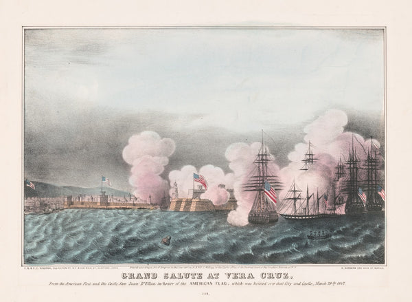Grand salute at Vera Cruz from the American fleet and the Castle San Juan DUlloa