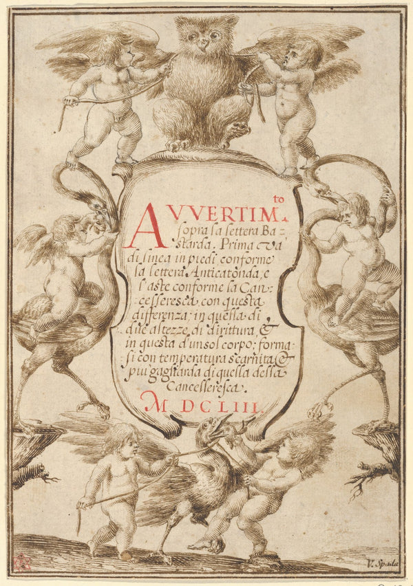 Frontispiece with Putti and Animals 1653