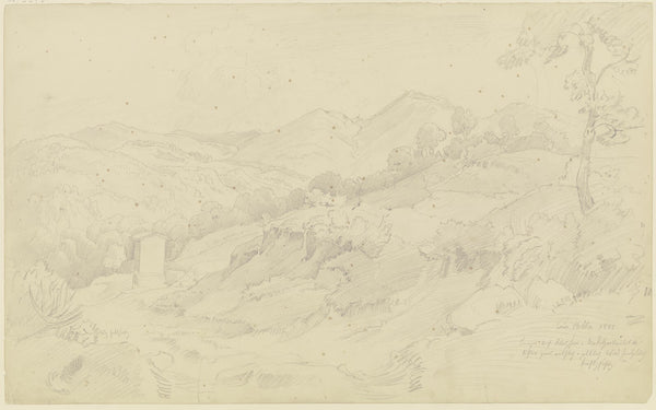 Landschaft mit Bildstock bei Civitella dem heutigen Bellegra 1832