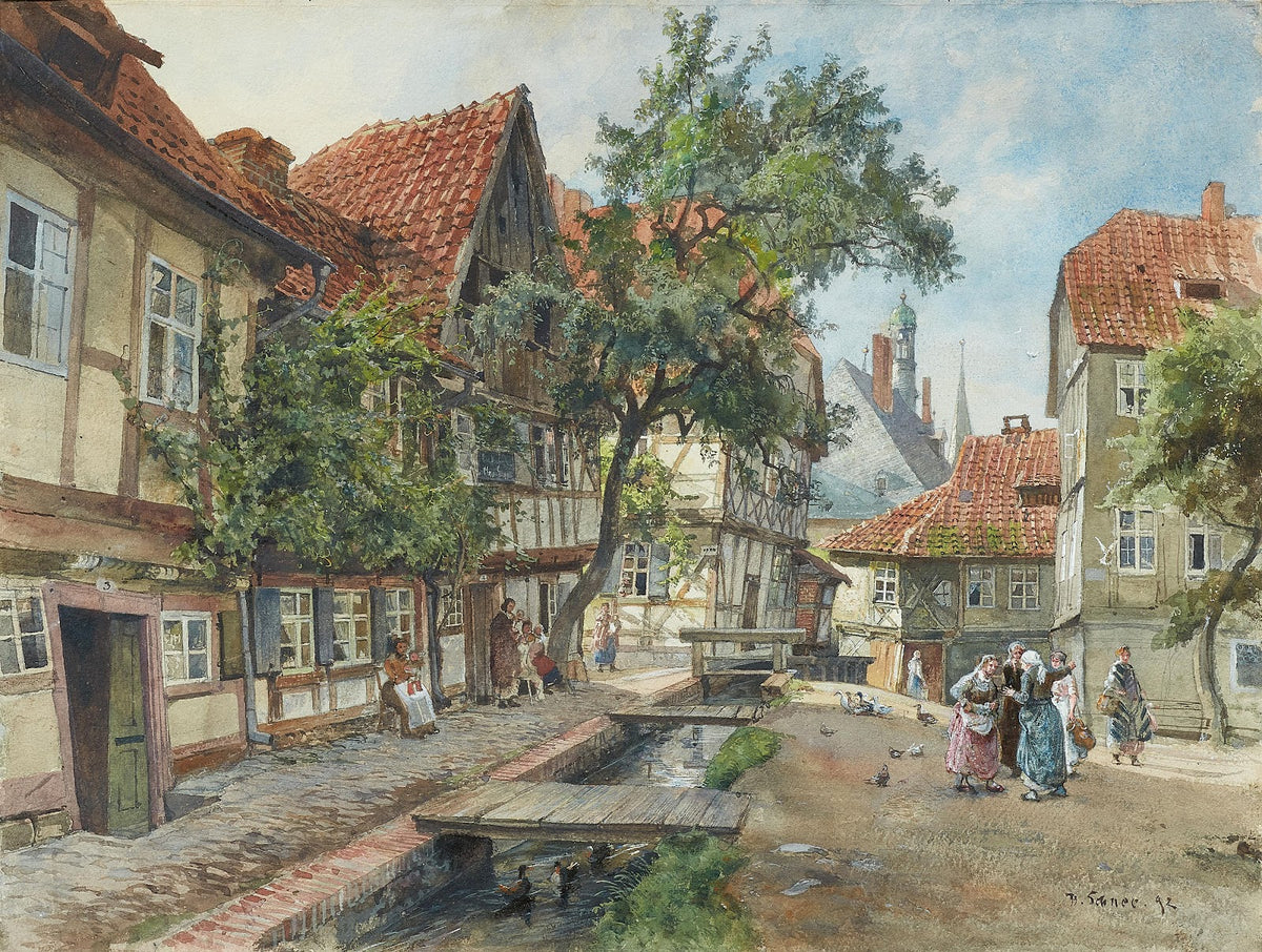 Hinter dem Rathaus in Wernigerode 1892