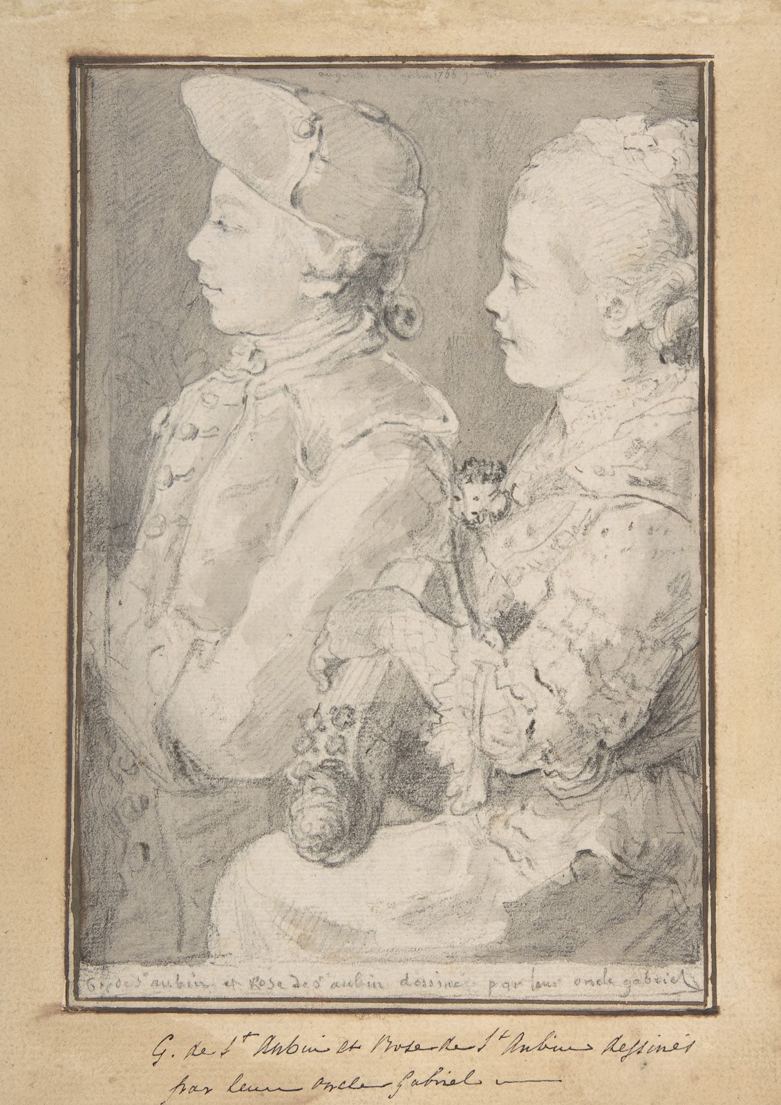 Germain Augustin and Rose de Saint Aubin Drawn by Their Uncle 1766