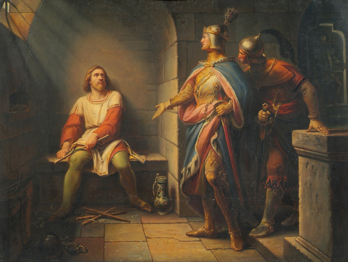 Ludwig der Bayer verkündet Friedrich dem Schönen 1314 seine Freilassung und biet