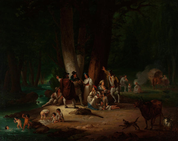 Gipsy camp at waterside 1850s