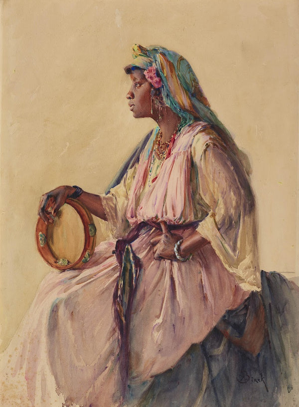 Algerische Tänzerin mit und Tambourin