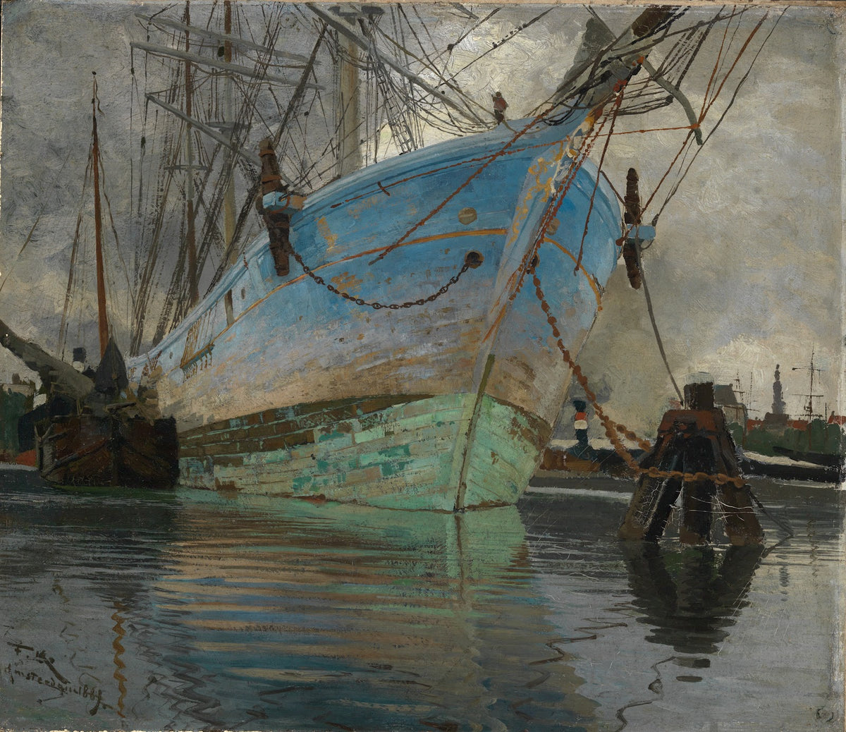 Schiffe im Amsterdamer Hafen 1889