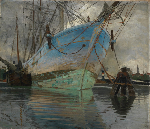 Schiffe im Amsterdamer Hafen 1889