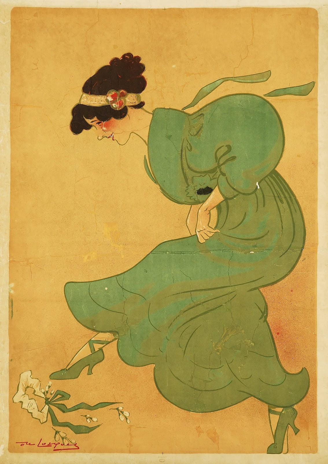 Femme en vert 1900