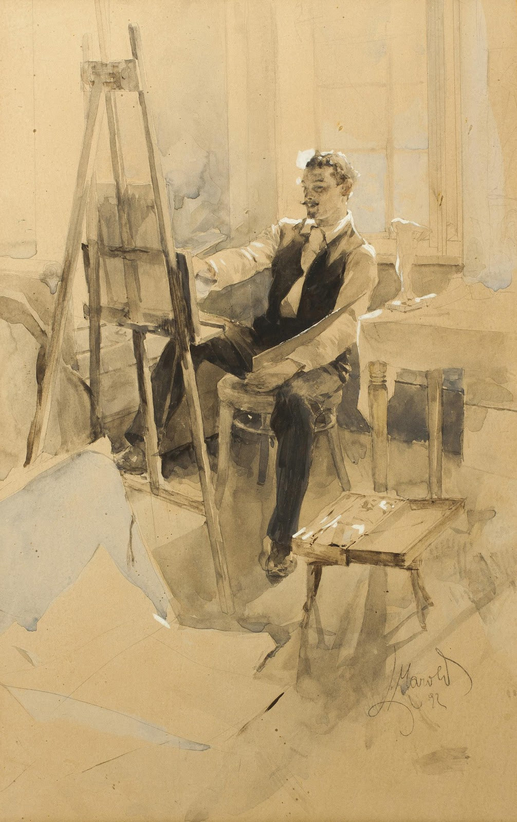 Maler im Atelier