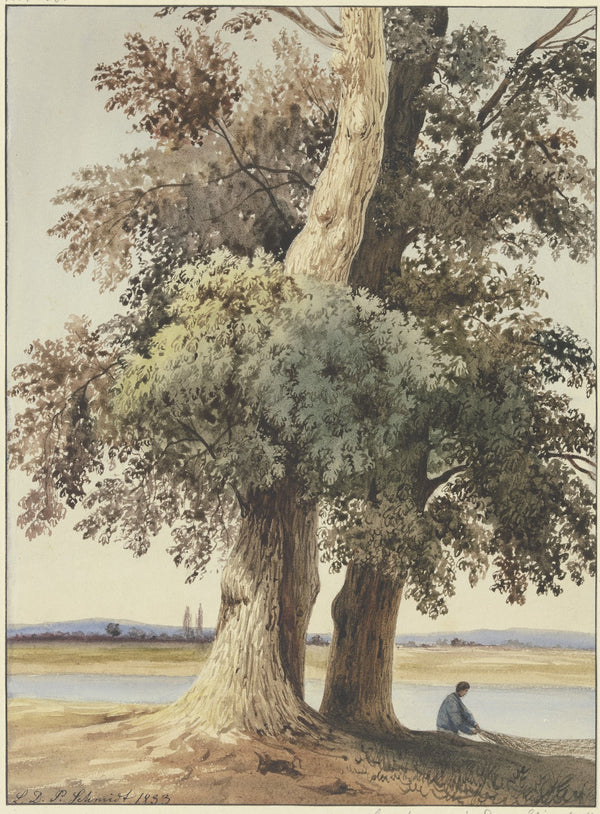 Two trees on the river 1833
