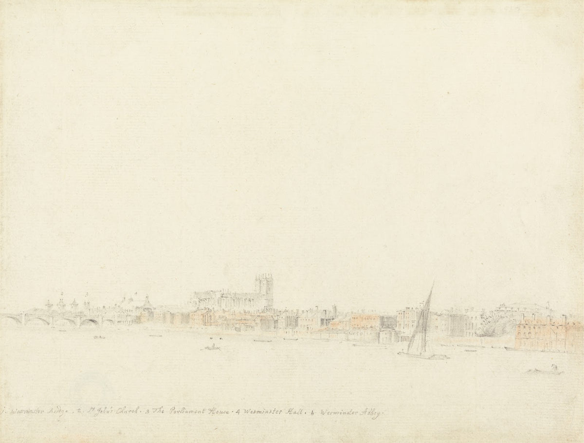 Westminster Abbey and Bridge from Somerset Garden 1759