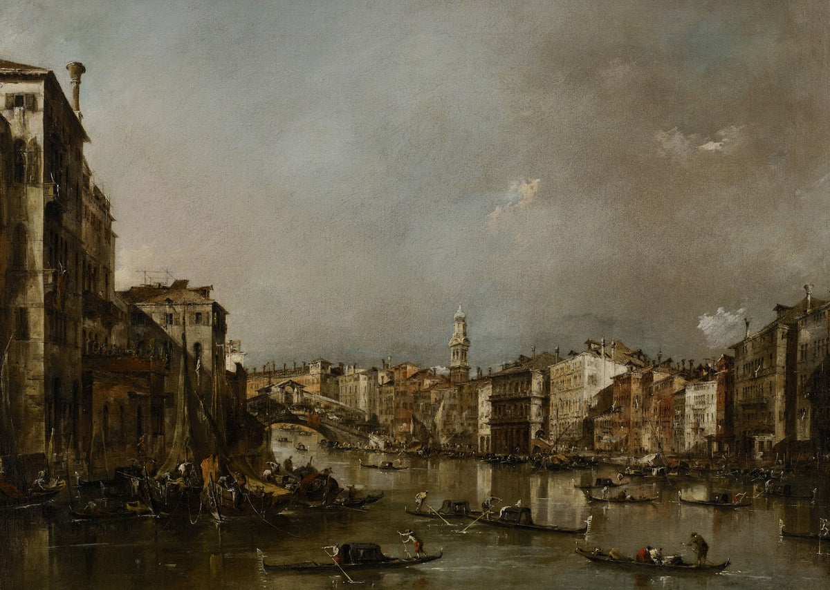 View up the Grand Canal toward the Rialto c 1785