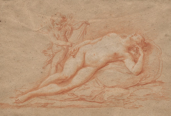 Reclining Nude with Cupid 1700s
