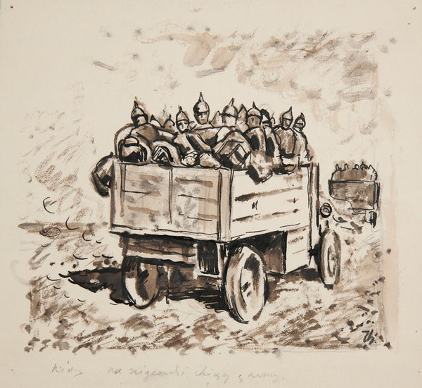 Transport piechoty pruskiej samochodami ciężarowymi 1915 1920
