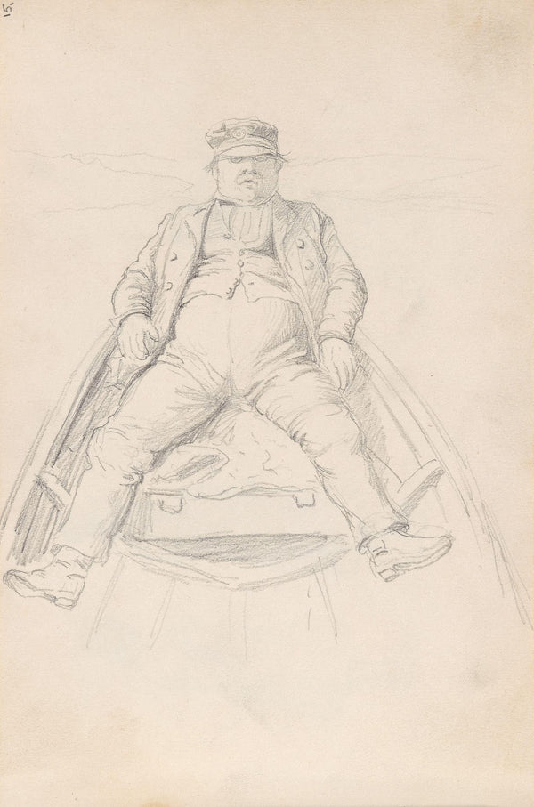 Mann i baugen på en båt 1852