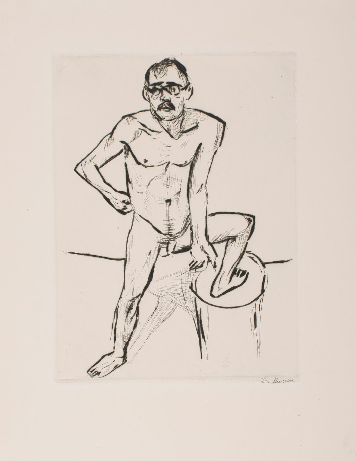 Standing Male Nude with Glasses 1919