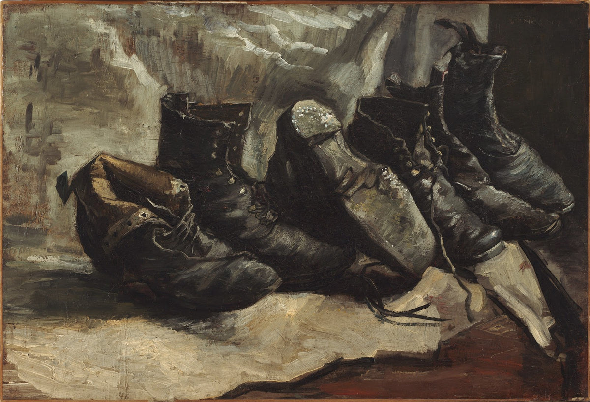 Three pairs of shoes 1886