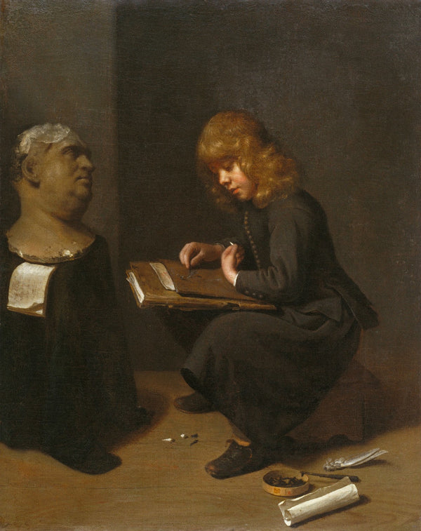 Boy Drawing before the Bust of a Roman Emperor c 1661