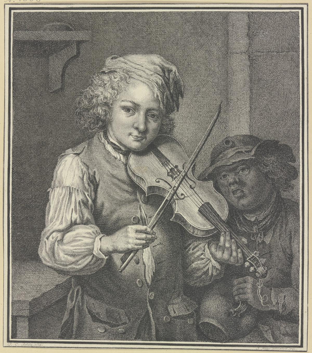Ein violinspielender und ein singender Savoyardenknabe 1786