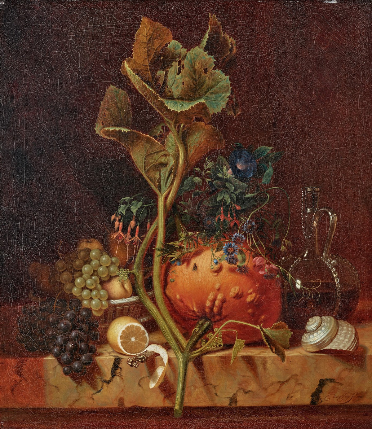 Still Life With A Coloquinte A Lemon And A Façon De Venise Carafe 1844