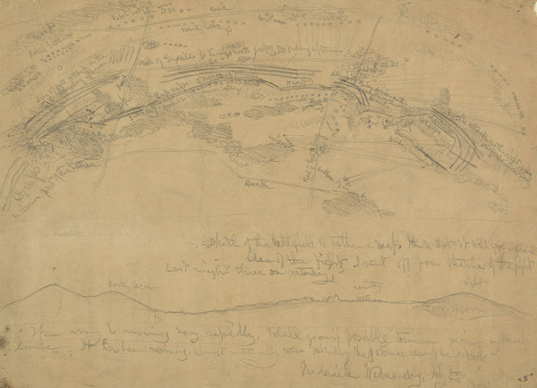 Sketch map of the battle of Gettysburg made while on the march toward Frederick