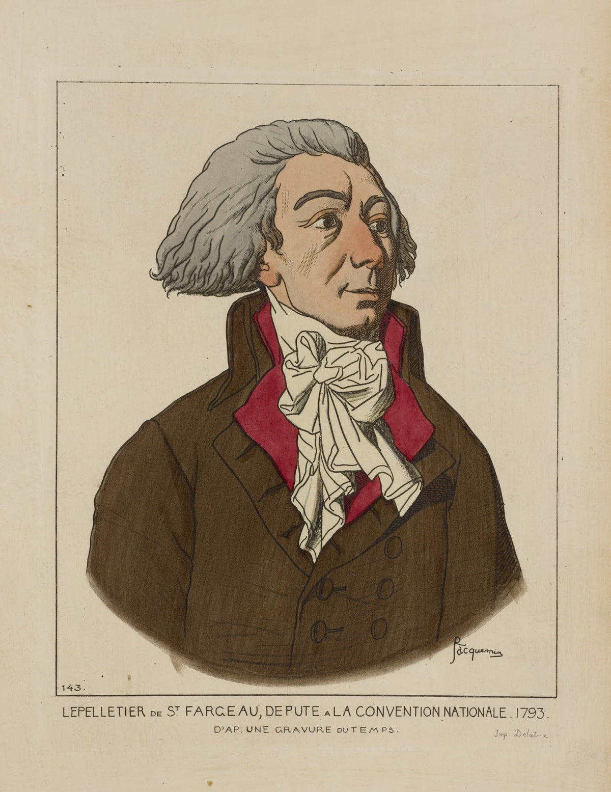 Lepilletier de St Farge au depute a la convention nationale 1793 Daprès une grav