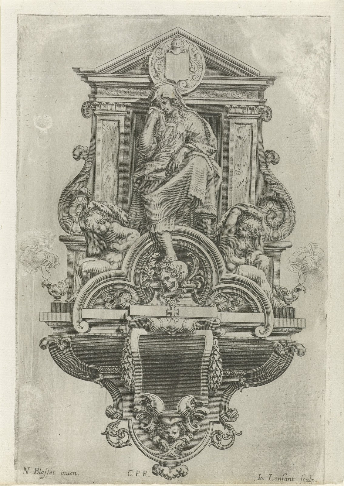 Epitaph with a grieving woman 1625 1641
