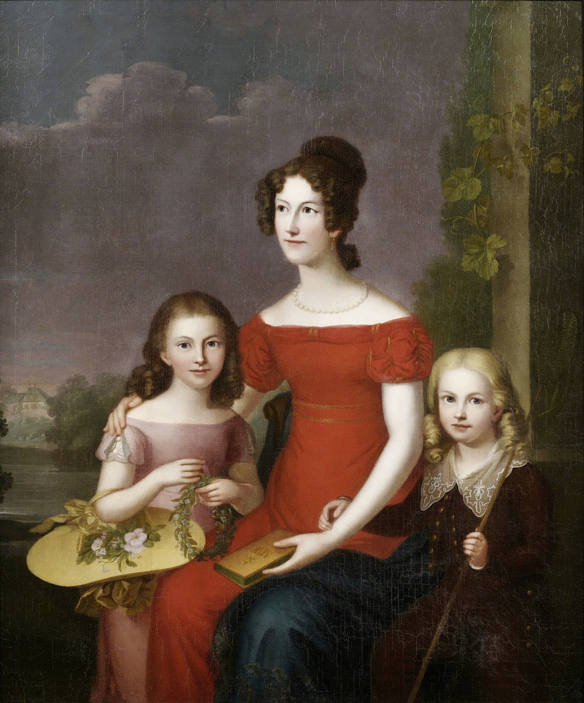 Caroline Friederike Mathilde von Württemberg mit ihren zwei Kindern ca 1824