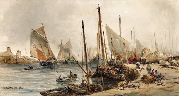 Fishermen in the harbour 1884