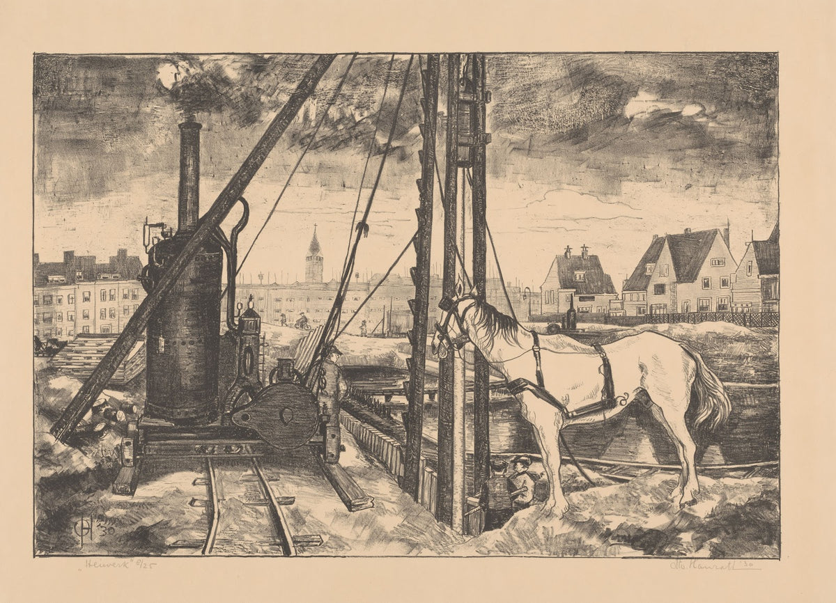Heiwerk voor de aanleg van het Vossius Gymnasium 1930