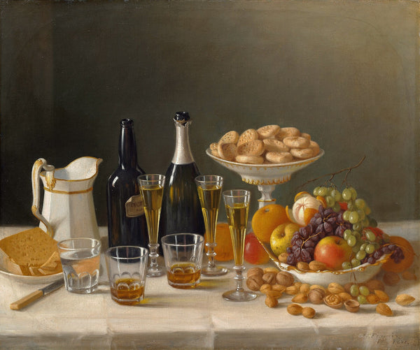 Wine Cheese and Fruit 1857
