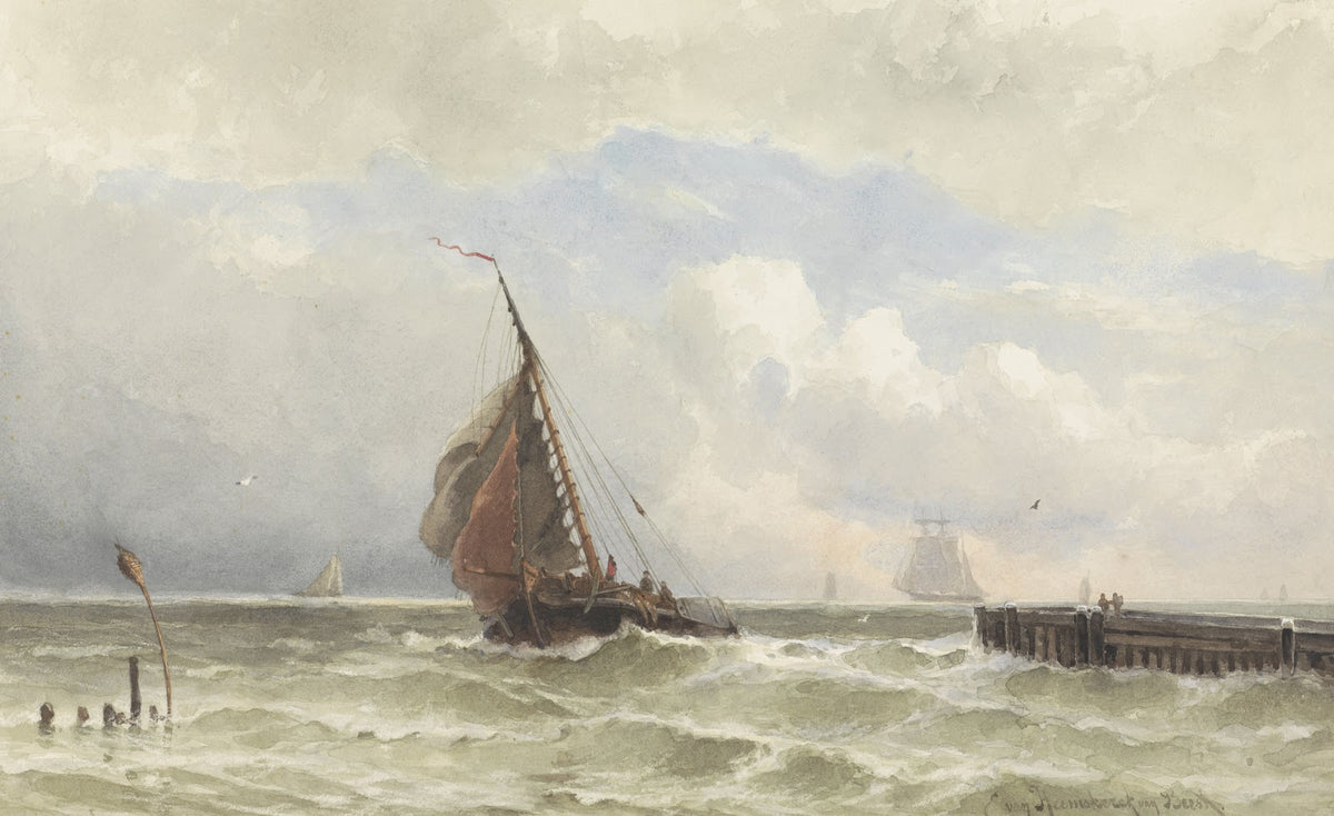 Haven van Vlissingen met inkomende zeilschip 1838   1894